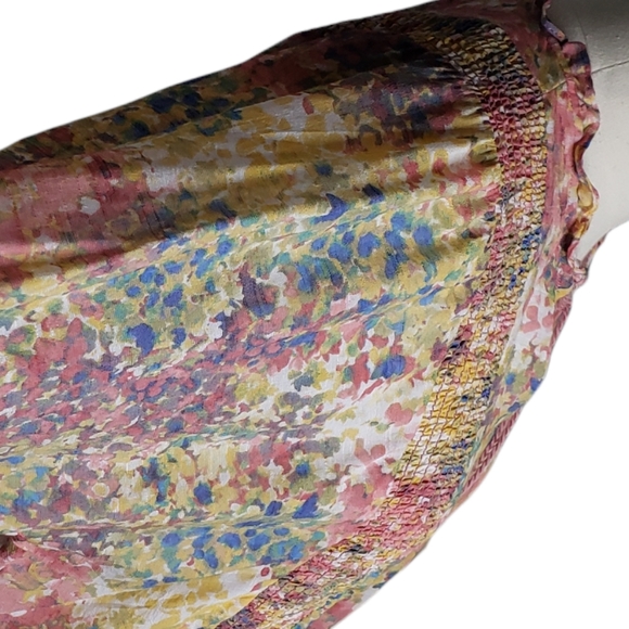 Zac & Rachel Boho Peasant abstract floral rayon blend top medium ♡ - Picture 8 of 9